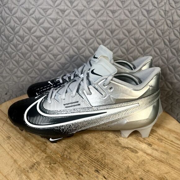 Nike Vapor Edge Elite 360 2 Cleats Men's 10 Football Silver Black Shoes NWOT - Picture 3 of 7